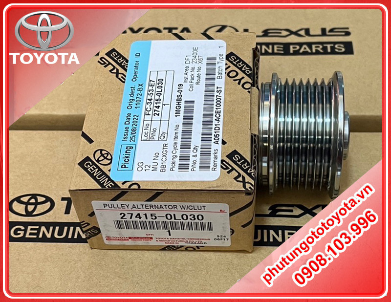 Puly máy phát Toyota Fortuner(09-22) - Hilux(15-21)